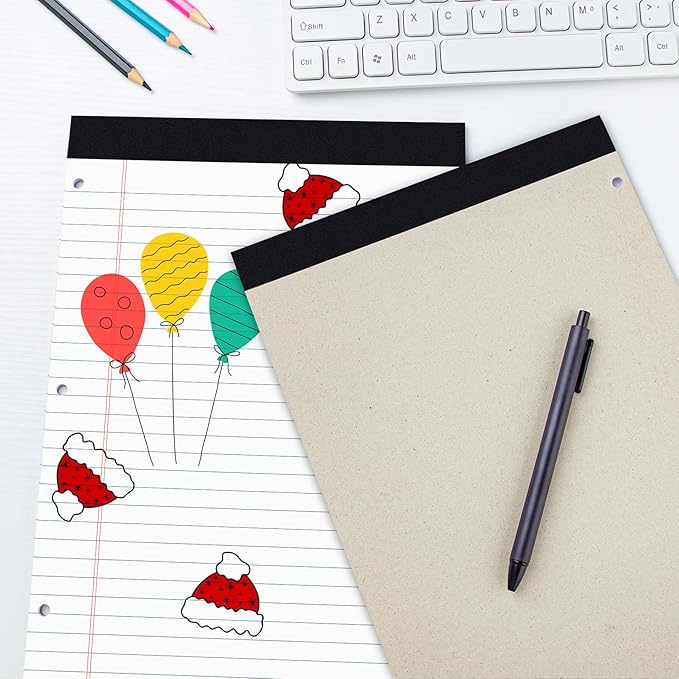 HAUTOCO 12 Pack 8.5 x 11 Legal Pads White Wide Ruled Notepads Perforated Writing Pads, 30 Sheets Per Notepad, 3-Hole Punched Paper, Writing Note Pads for School, Home, Office, Business