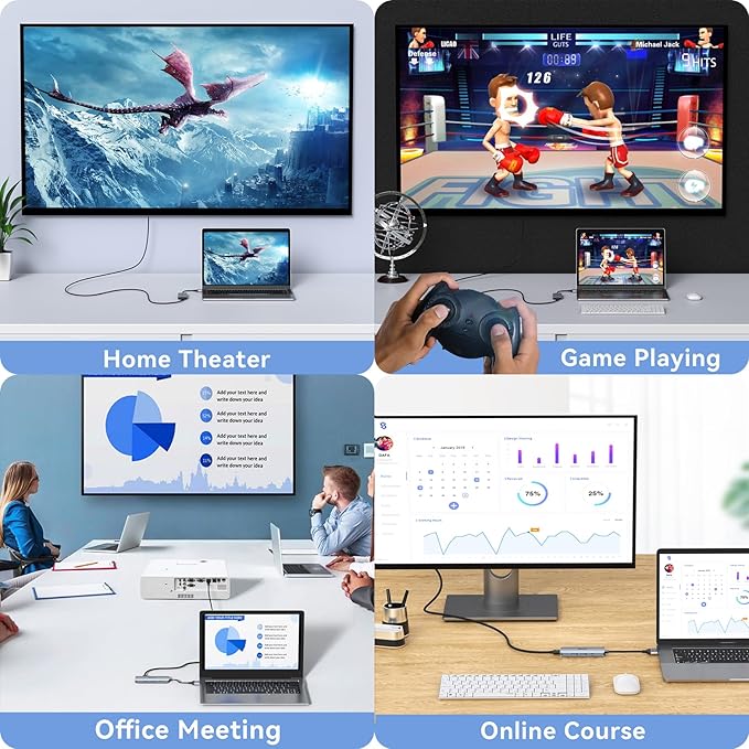 Docking Station for MacBook Pro Air,USB C Docking Station Dual Monitor,Dual HDMI Adapter Hub for Mac MacBook Pro with 2 HDMI(4K @60Hz), 3 USB3.0,SD TF Card Reader and 100W PD USB C Port