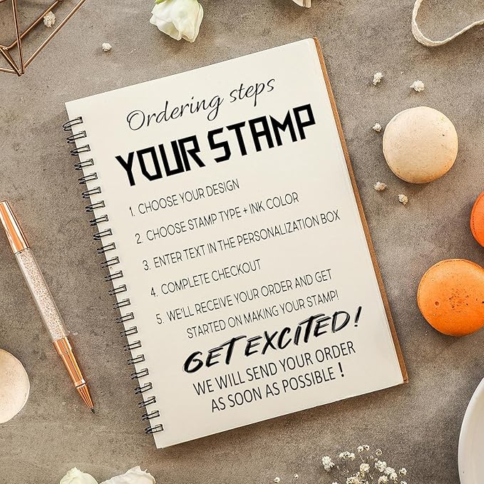 Custom Self-Inking Stamps | Personalized Book Stamp Gift for Book Lovers | 5 Ink Colors (Style07)