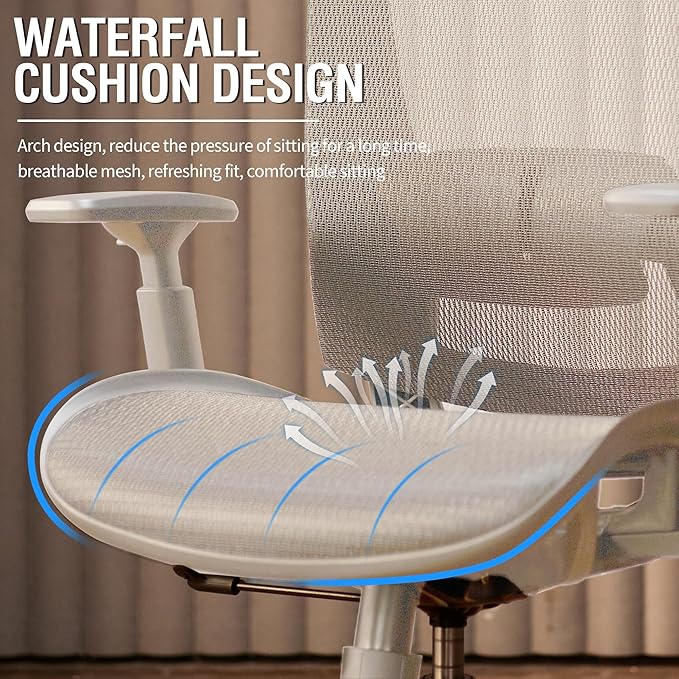 ELABEST T96 Mesh Office Chair,Ergonomic Computer Desk Chair,Sturdy Task Chair- Adjustable Lumbar Support & Armrests,Tilt Function,Comfort Wide Seat,Swivel Home Office Chair