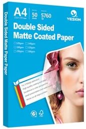 Best Double sided matte all Inkjet printer Photo Paper 8.3"x11.7" A4 Size 50 sheets weight 220gsm