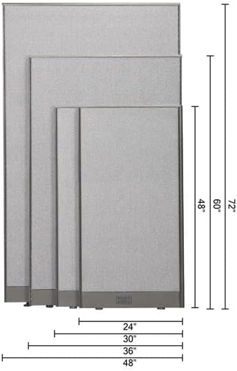GOF 4Ft Single Office Partition, Large Fabric Room Divider Panel, Custom Built Workstation (48" w x 48" h)