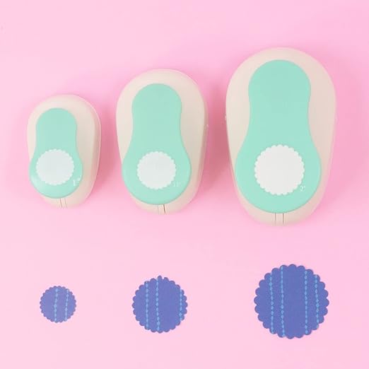 Craftelier - 3 Inch Circle Scallop Punch with Lever Press | Shape Hole Puncher for Paper Crafts | Scalloped Hole Punch for Scrapbooking, DIY Cards & Journals | Mini Hole Punch for Paper & Cardstock.