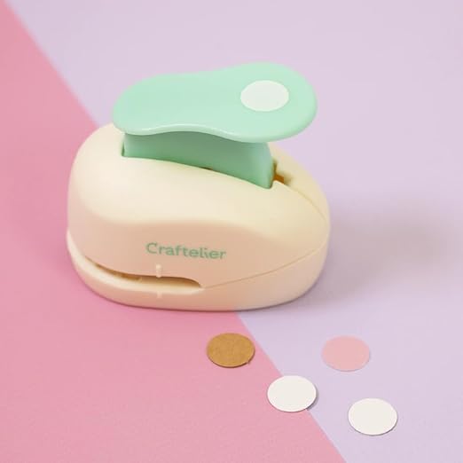 Craftelier - 3/8 Inch Circle Punch with Lever Press | Shape Hole Puncher for Paper Crafts | Round Hole Punch to Create Scrapbooks, DIY Cards & Journals | Mini Hole Punch for Paper & Cardstock.