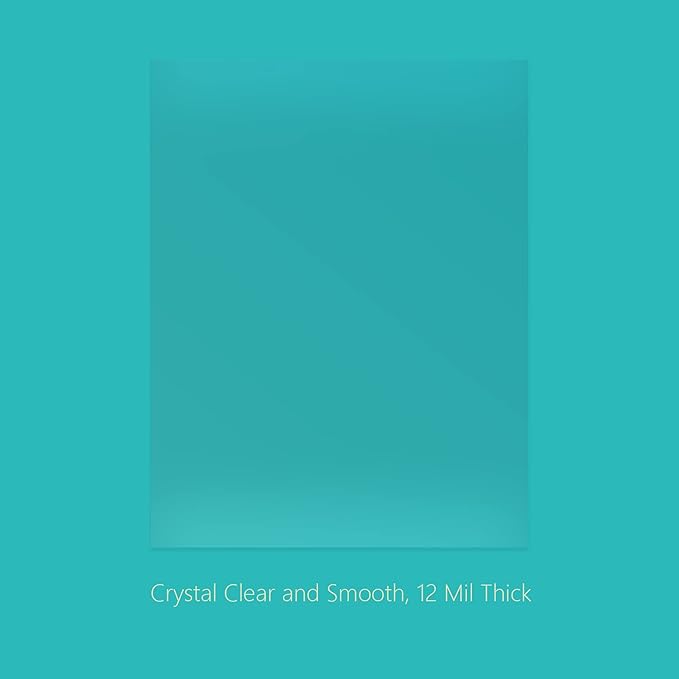 Binditek 100 Pack 12 Mil PVC Plastic Binding Covers, 8.5 x 11 Inches, Letter Size, Square Corners, Un-Punched, Office Supplies