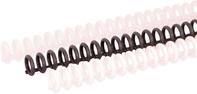 Craftelier - Click Binding Spines 3:1 Pitch - Black, White & Clear - Easy Zip Binding - Reusable, Trimmable Coils for Up to 85 Sheets -12 mm. (0.47") Diameter - 6-Pack for A4 to A7 and US Letter Sizes