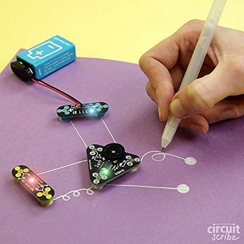 Circuit Scribe Non-Toxic Conductive Ink Pen for Kids Circuit Building Set (2-Pack) | Silver Ink Rollerball Point Pen Kit, Science Experiment, DIY Science Projects (New & Improved Formula)