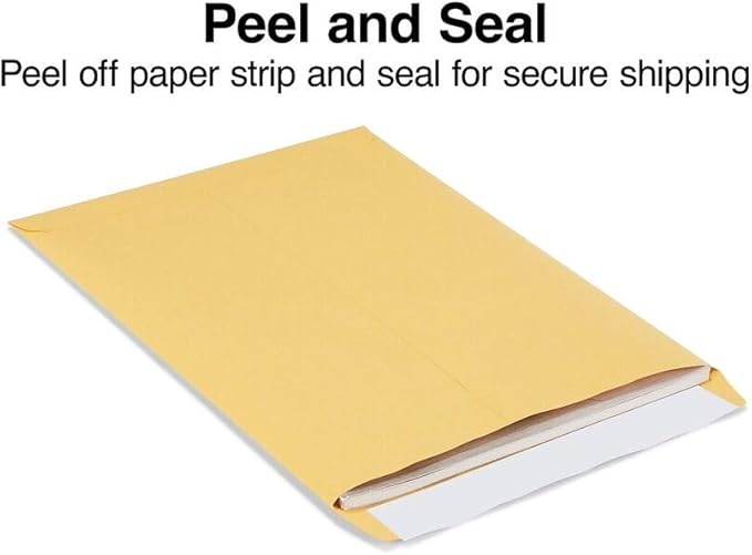 Catalog Envelopes (Open End), Brown Kraft, 28 Pound. 500 Per Pack. (Peel And Seal, 9.5"x12.5")
