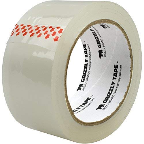 Grizzly Power Clear Packing Tape Refill Rolls for Shipping, Moving Packaging - True 2 Inch x 65 Yards, 2.8mil Thick, 6 Rolls