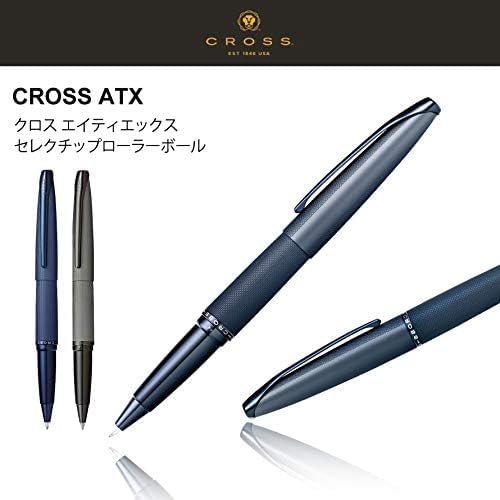 Cross ATX Refillable Rollerball Pen Presented in a Luxury Gift Box - Medium Point, Black Ink, Sandblasted Dark Blue
