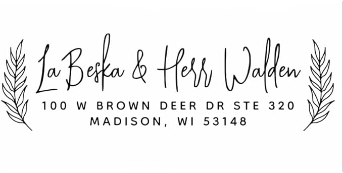 Generic Custom Address Stamp, Self Inking Stamp OR Embosser, Choose from 18 Simple but Classic, Elegant, Stylish Designs & 15 Ink Color Choices, Black