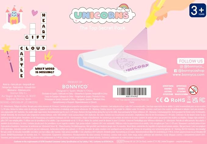 BONNYCO Invisible Ink Pen and Notebook Pack 32 Unicorn Party Favors for Kids, Magic Spy Pen Goodie Bags Stuffers for Kids, Unicorn Birthday Party Supplies, Goody Bag Stuffers | Return Gifts Prizes