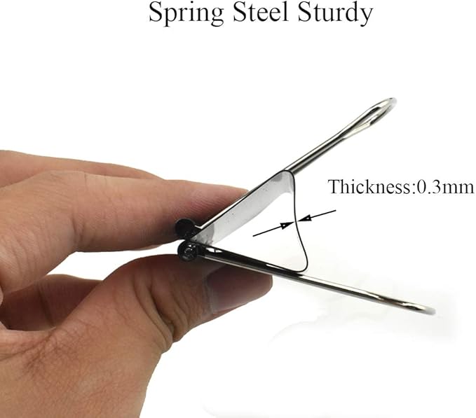 HAHIYO Binder Clips Paper Clamps Spring Steel Sturdy Large 1.97 inches Width 0.74 Inch Capacity No Sharp Edges Heavy Duty Tight Grip Reusable Black Metal Bright Finish for Home Office School 17 Pack