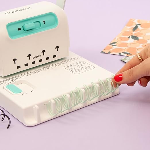 Craftelier - Spiral Binding Machine | Binder Machine for Book Binding | Compatible with 2:1 Spiral Coils and Classic Rings up to 1" | Compact Coil & Wire Book Binder Tool for Paper, Notebooks