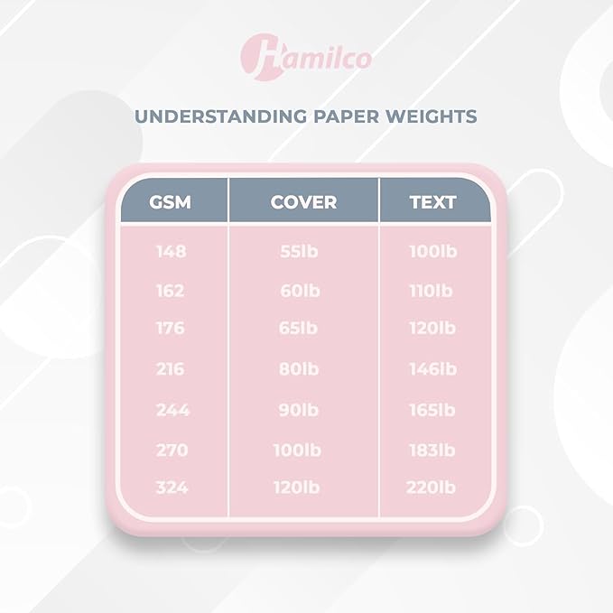 Hamilco Bright White Cardstock Scrapbook Paper Vellum 67lb cover 8.5" x 11" Card Stock 50 Pack