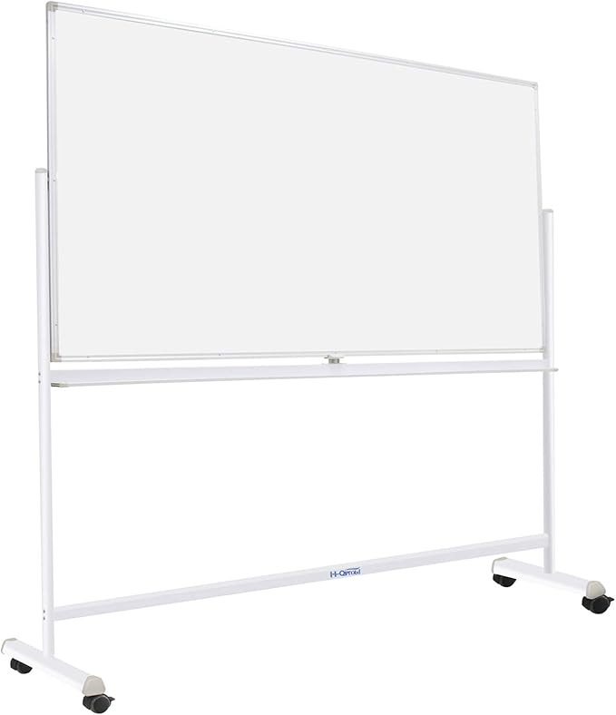 H-Qprobd Mobile Whiteboard 72"x40" Magnetic Dry Erase Board with Stand Double-Sided Rolling Whiteboard for Office, Home & School