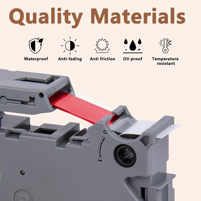 Hehua Tze Tz Tape 12mm 0.47 Laminated White Compatible for Brother P-Touch TZe-232 TZe232 TZ-232 TZ232 Tape for Ptouch PT D210 D200 D220 D610 H110, 1/2'' x 26.2ft Red on White, 3 Pack