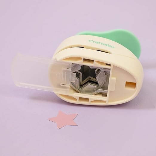 Craftelier - 1 Inch Star Hole Punch with Lever Press – Star Hole Puncher for Paper Crafts | Punch for Scrapbooking, DIY Cards & Journals | Hole Punch Shapes for Paper & Cardstock.