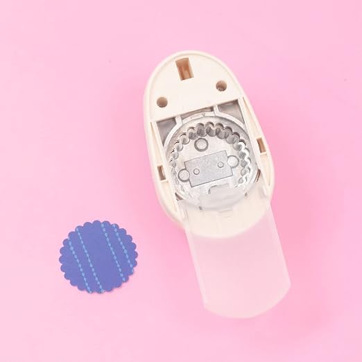 Craftelier - 2 Inch Circle Scallop Punch with Lever Press | Shape Hole Puncher for Paper Crafts | Scalloped Hole Punch for Scrapbooking, DIY Cards & Journals | Mini Hole Punch for Paper & Cardstock.