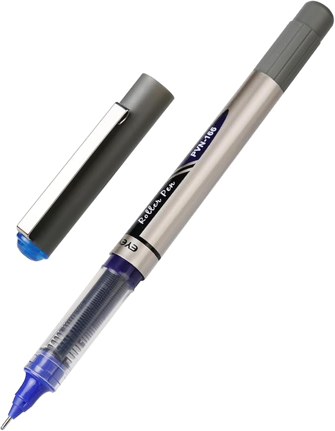 EYEYE 0.7mm Rollerball Pens Medium Needle Point, 6 Black 6 Blue Roller Ball Pen Quick Dry, Liquid Ink Pens Fine Point Smooth Writing Pen for Journaling, Note Taking, Office, School Supplies