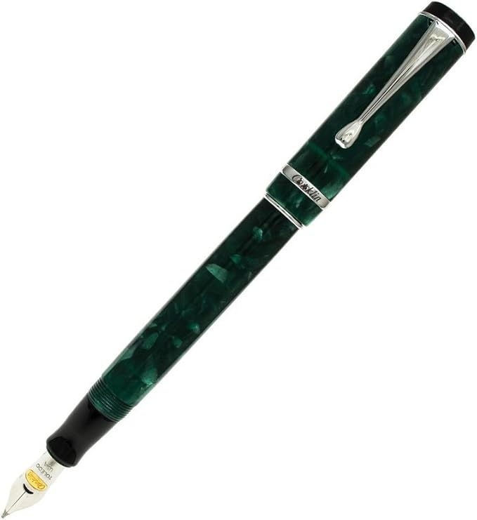 Conklin Duragraph Fountain Pen Forest Green - Stub Nib, Elegant Writing Tool for Calligraphy & Signatures