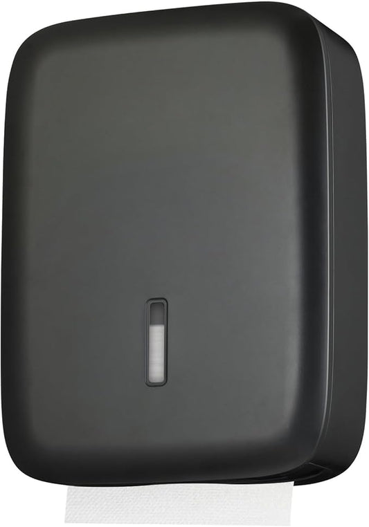 Commercial Paper Towel Dispenser Wall Mount with Lock – Fits 400+ Multifold/Trifold/Z-Fold/C-Fold Towels – Large Paper Towel Holder for Bathroom, Kitchen, Office, Home or Business (Black)