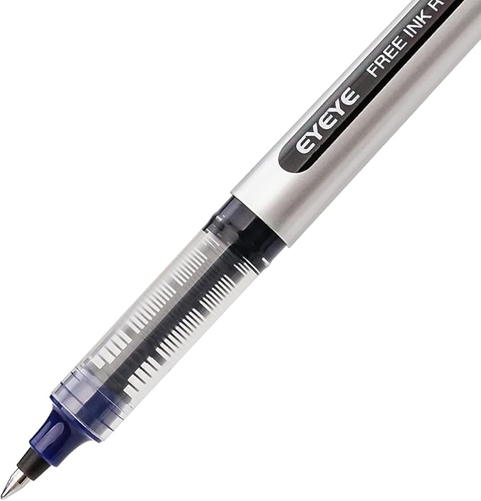 EYEYE Rollerball Pens 0.5mm, 6 Black 6 Blue Roller Ball Pen Extra Fine Point Quick Dry, Liquid Ink Pens Fine Point Smooth Writing Pen for Journaling, Note Taking, Office, School Supplies