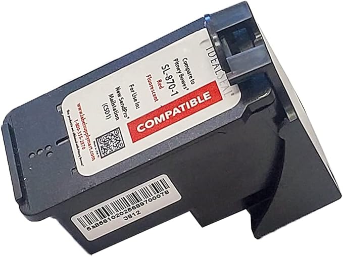 IDEALSEAL Replacement Postage Ink for SL-870-1 Red Ink Cartridge for New SendPro Mailstation (CSD1) (2 Pack)