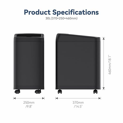 ELLO&ALLO Garbage Can Motion Sensor Trash Can 13 Gallon for Kitchen with Roll Up Lid, Automatic Touch Free High-Capacity with Wheels Black Waste Bin