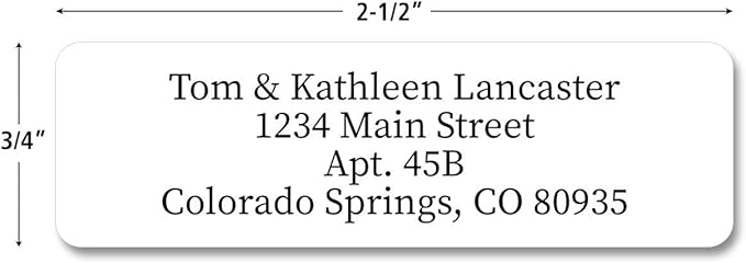 Colorful Images Solid Gloss White Rolled Return Address Mailing Labels with Dispenser, Customize with Name & Shipping Address, 250 Self Adhesive, Easy Peel Sticker Label Roll, 3/4" x 2 1/2"