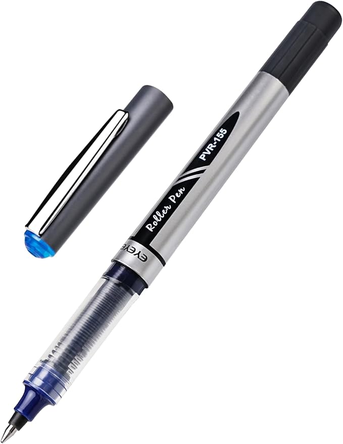 EYEYE 0.7mm Blue Pens Roller Ball, 12 Pack Medium Point Rollerball Pen Quick Dry, Liquid Ink Pens Fine Point Smooth Writing Pen for Journaling, Note Taking, Office, School Supplies