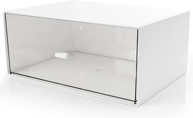 Desk Drawer Organizer, Stackable Storage Drawers, Plastic White Desk Organizers Great for Makeup Storage Bathroom Organization Accessories Etc - Large 1 Drawers (White)