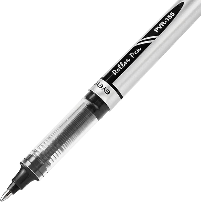 EYEYE Black Rollerball Pens 1.0mm, 8 Pack Bold Point Roller Ball Pen Quick Dry, Liquid Ink Pen Fine Point Smooth Writing Pens for Journaling, Note Taking, Office, School Supplies