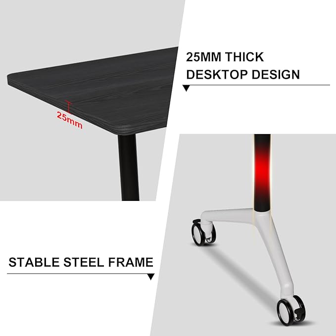 Conference Room Table with Flip-Top Design for Dynamic Meetings, Business Table Computer Desk with Heavy-Duty Frame,Foldable Seminar Meeting Tables for Home Office (2, F, 70.8IN)