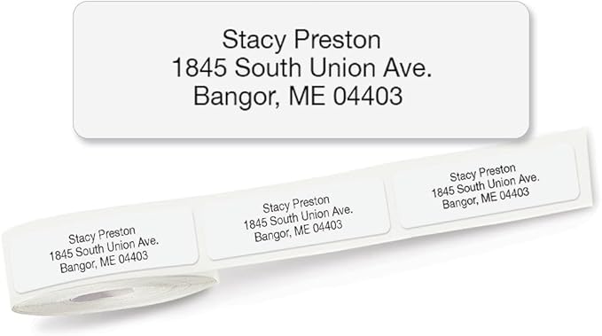 Colorful Images Solid Gloss White Rolled Return Address Mailing Labels with Dispenser, Customize with Name & Shipping Address, 250 Self Adhesive, Easy Peel Sticker Label Roll, 3/4" x 2 1/2"