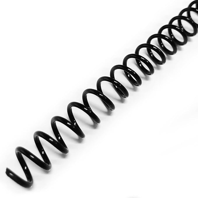 Binditek 200 Pack Plastic Spiral Binding Coils, 6mm(1/4"), 30 Sheet Capacity, 4:1 Pitch, Black, 48Loops, for Letter Size, for Students and Coworkers