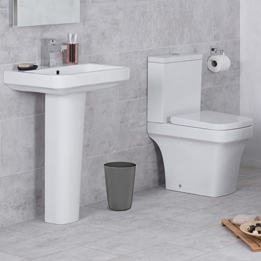 HOLDN’ STORAGE Small Trash Can - 1.58 Gallon Open Top Waste Bin, Compact Waste Can Perfect for Bathroom, Kitchen, Office, Dorm - Durable Garbage Can - Grey