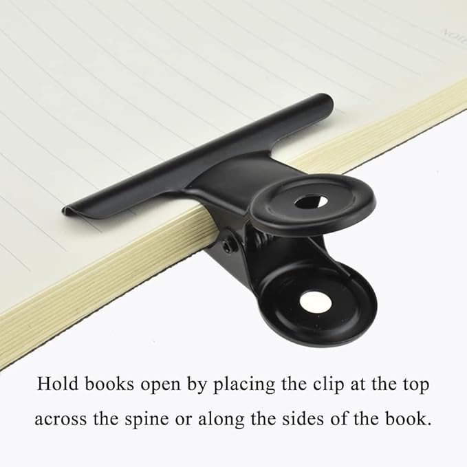 HAHIYO 2.5inch Black Bulldog Clips Metal File Hinge Binder Clips Clamps Save Space Strong Spring Jaws Rock Solid Grip Book Lay Flat Deburred Edge for Hang Photos Wall Grid Dog Food 9PCS