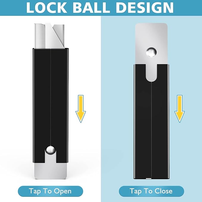 DIYSELF Box Cutters, 48 Pack Utility Knives, Mini Razor Knife, Box Cutter Knife with Single Edge Razor Blade, Box Cutter Retractable for Office, Home, Warehouse, Letter Openers, Box Knife (Black)