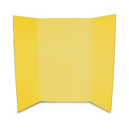 Flipside Products 36” x 48” Foam Project Boards for Presentations, Science Fair, School Projects, Event Displays and Trifold Picture Board - Yellow - 24 Pack