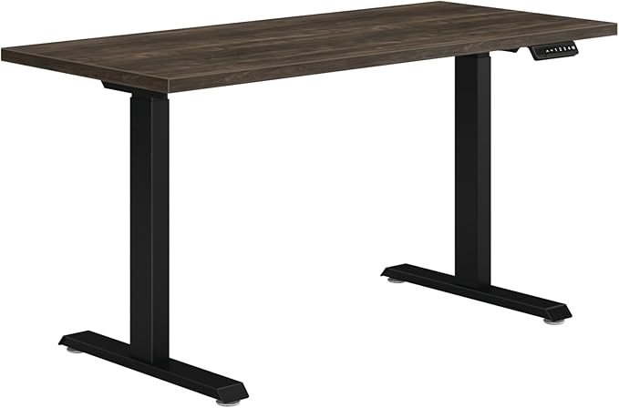 HON Coze Electric Standing Desk Adjustable Height, Coordinate Height Adjustable Desk, 54", Walnut Top, Black Base