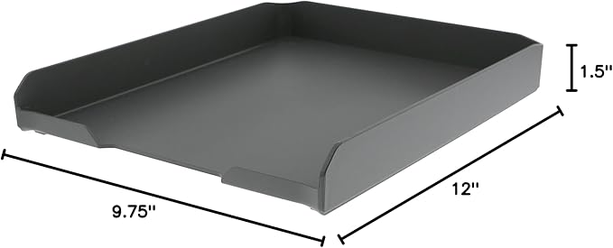 Bostitch Office Konnect™ Letter Tray, Fits 9.75" x 12" Sized Documents, Gray
