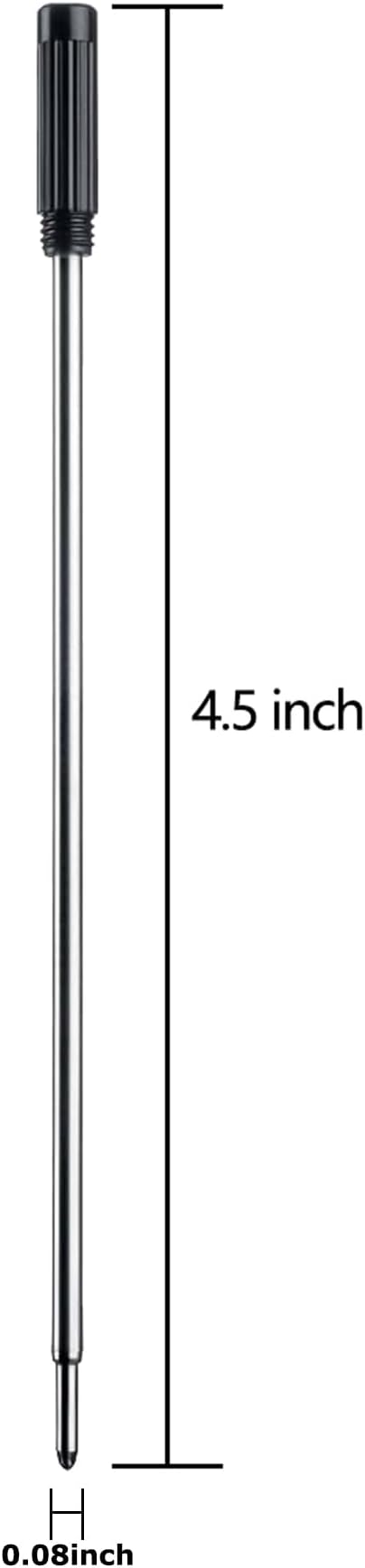 DunBong Black Ink Refill Pack of 5, Replaceable Ballpoint Pen Refills, Medium Point Metal Refill (Black)