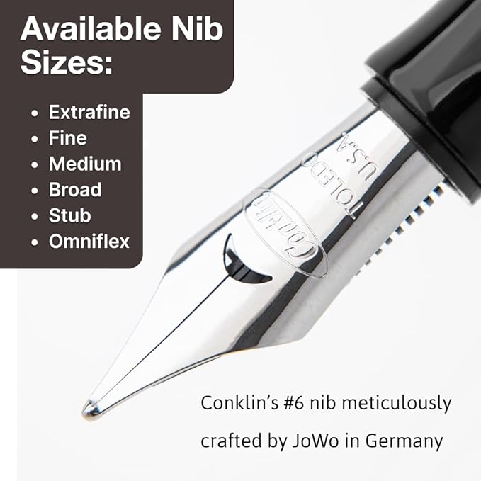 Conklin Duragraph Fountain Pen Orange Nights - Medium Nib, Elegant Writing Instrument with Vibrant Finish