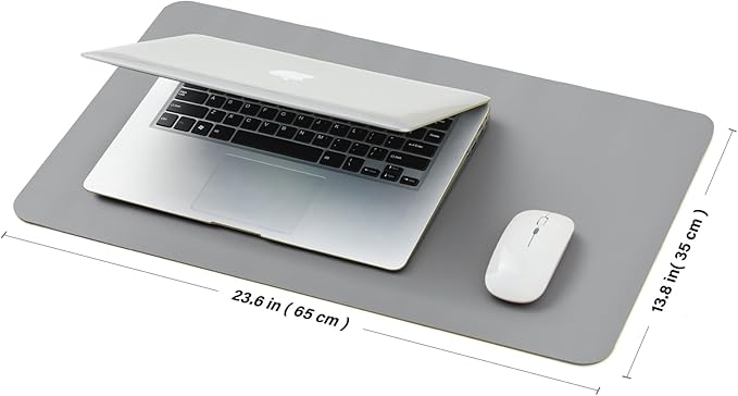 Cork Desk Mat - Small Dual-Sided Desk Pad for Office and Home - Desk Organization and Accessories - Ideal for Large Mouse Pad and Small Desk Mats on Top of Desks(Gray,23.6"x 13.8")