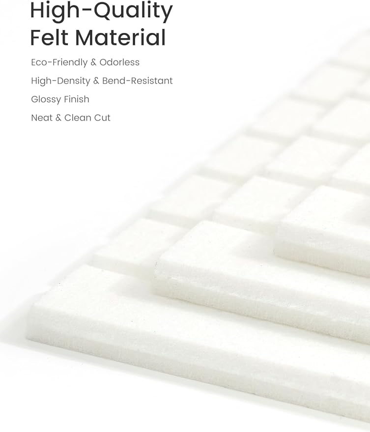 Bumusty Large Cork Board Alternative-36 x24 Felt Bulletin Board Tiles, with 30 Pushpins, 40 Adhesive Tabs, 6-Pack Slat Wall Paneling, Cork Boards for Office Push Pin Board Felt Board-Milky White