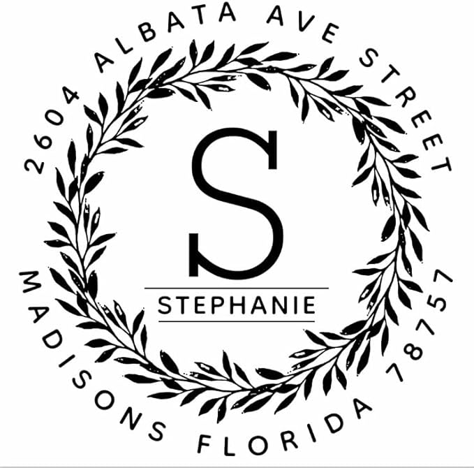 Generic Custom Address Stamp, Self Inking Stamp OR Embosser, Choose from 18 Simple but Classic, Elegant, Stylish Designs & 15 Ink Color Choices, Black