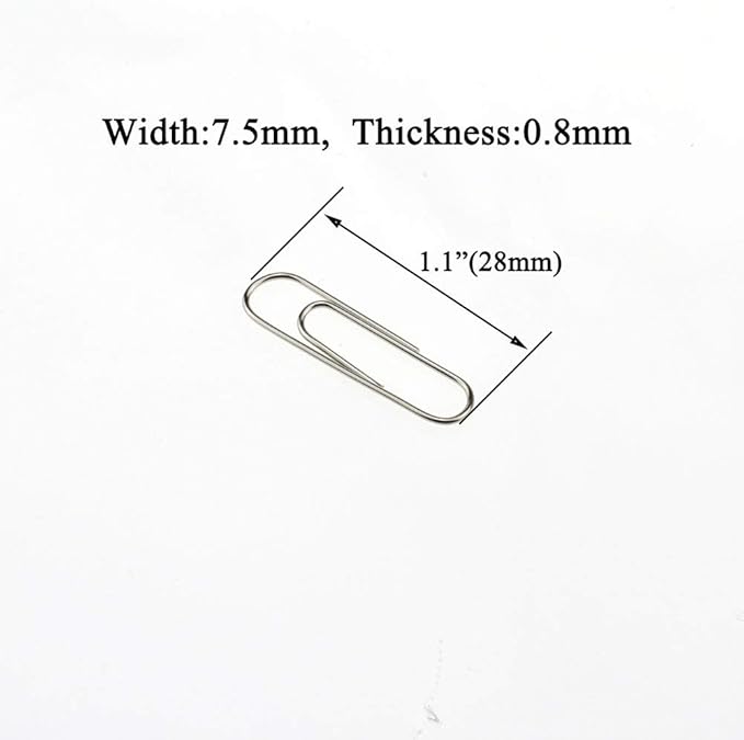 HAHIYO Paper Clips Sturdy 1.1”（28mm） Length 470 Pack Paperclips Heavy Duty Tight Grip Rust Proof Reusable Metal Bright Silver for Home Office School