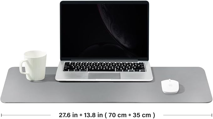 Cork Desk Mat - Dual-Sided Desk Pad for Office and Home - Desk Organization and Accessories - Ideal for Large Mouse Pad and Desk Mats on Top of Desks(Gray,27.6"x 13.8")