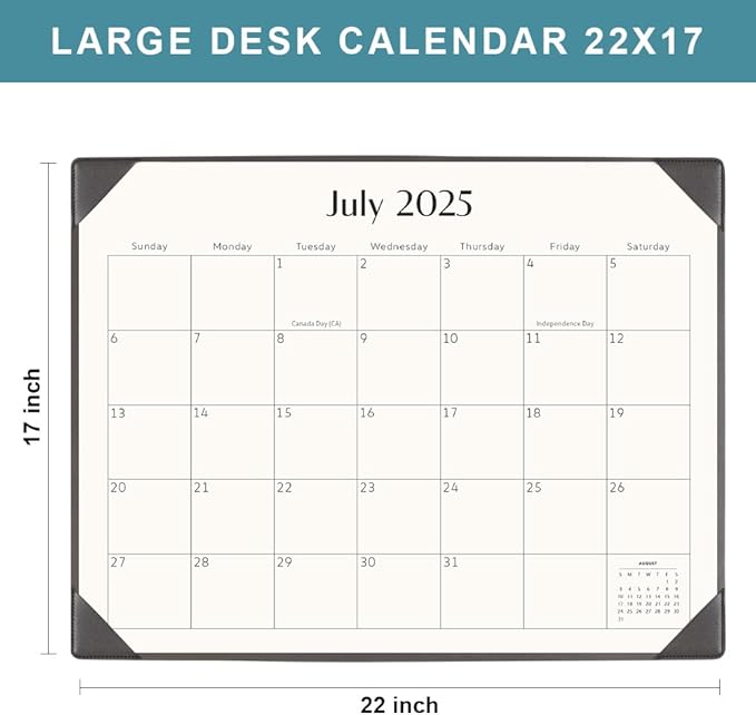 Desk Calendar 2025-2026, KOPEESY 22" x 17" Large Calendar with Desk Mat, From Now to June 2026, 22 x 17 Desk top Calendar for Home School and Office